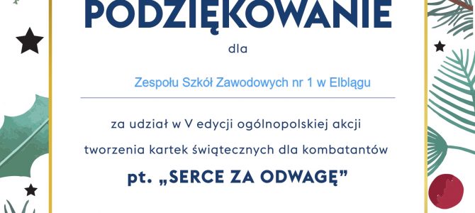 Serce Za Odwagę – podziękowanie dla ZSZ nr1